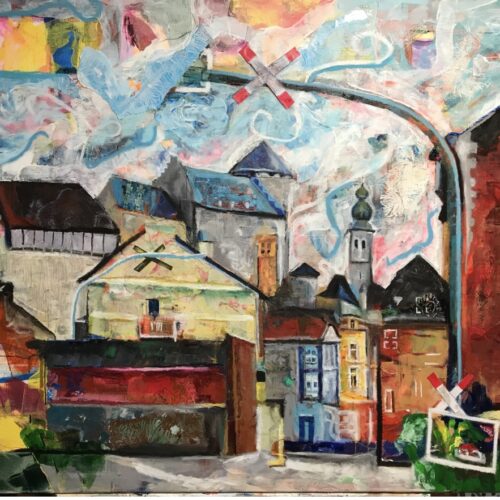 Spoorweg overgang voor Stolberg